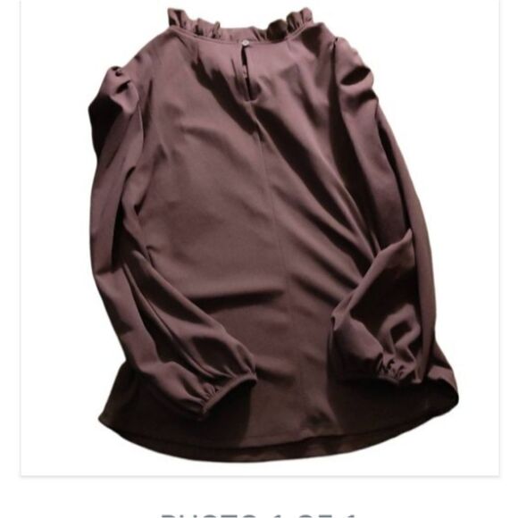 Ann Taylor, burgundy ruffle collar, - Picture 4 of 4